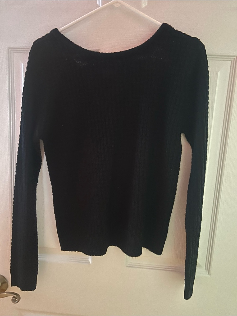 Ambiance Black Ribbed Crewneck Sweater - Long Sleeve
